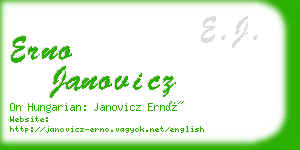 erno janovicz business card